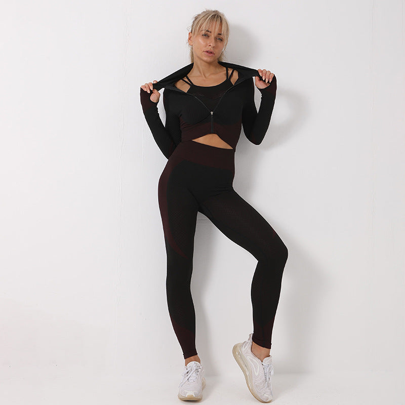 Olly. gym set 3-piece (pants+sports bra+jacket)