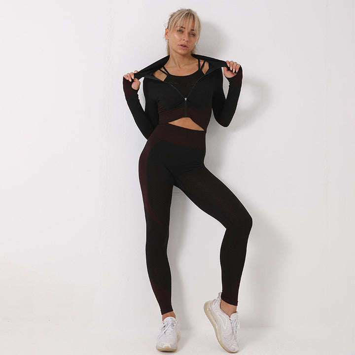 Olly. gym set 3-piece (pants+sports bra+jacket)
